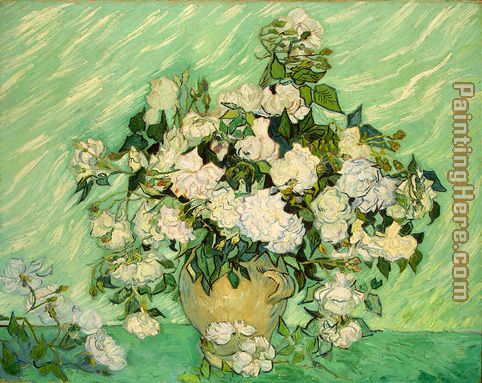 Roses painting - Vincent van Gogh Roses art painting